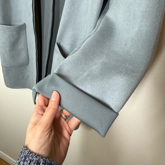 Zara Powder Blue Faux Suede Jacket XS - Picture 3 of 6